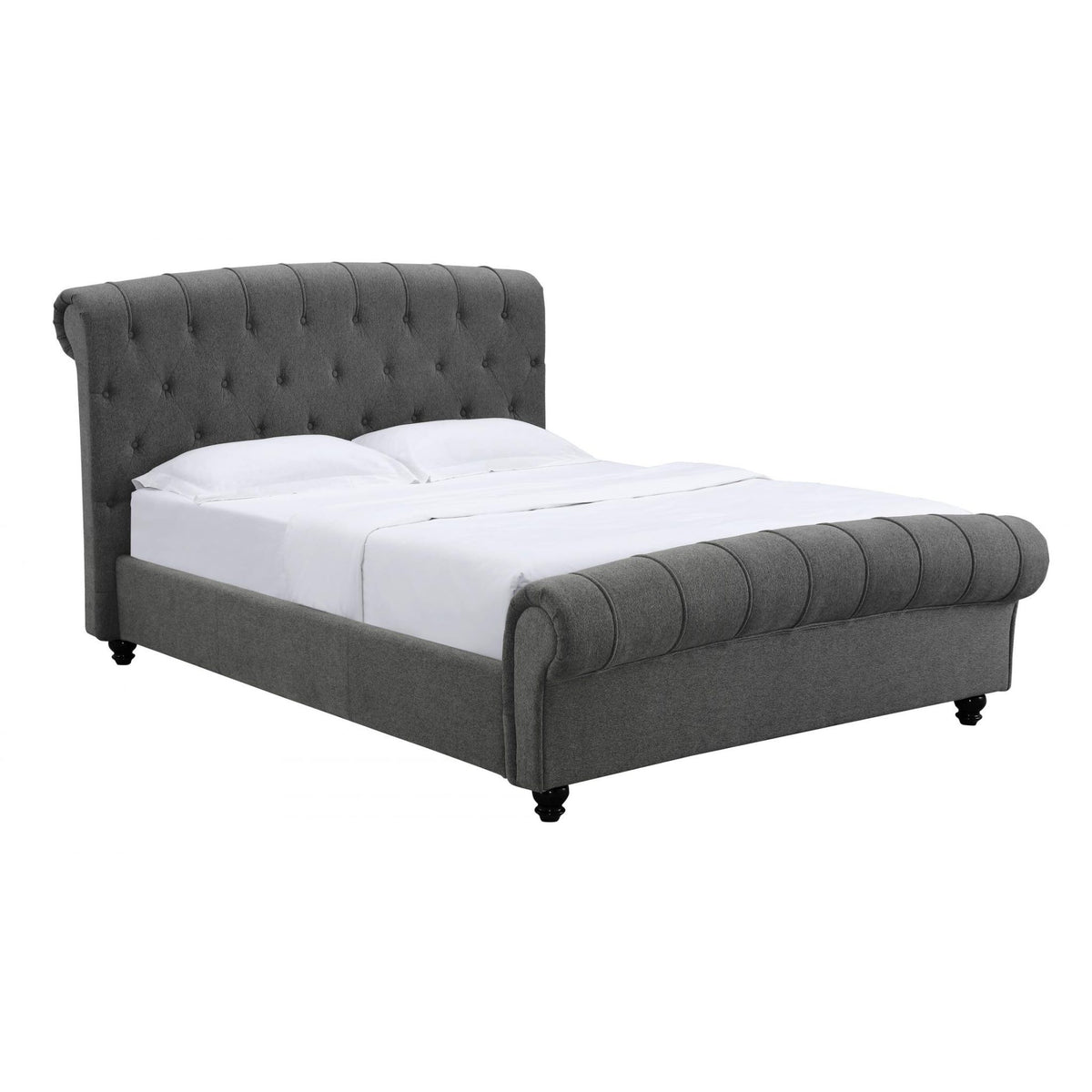 Santafe Linen Fabric Bed Grey