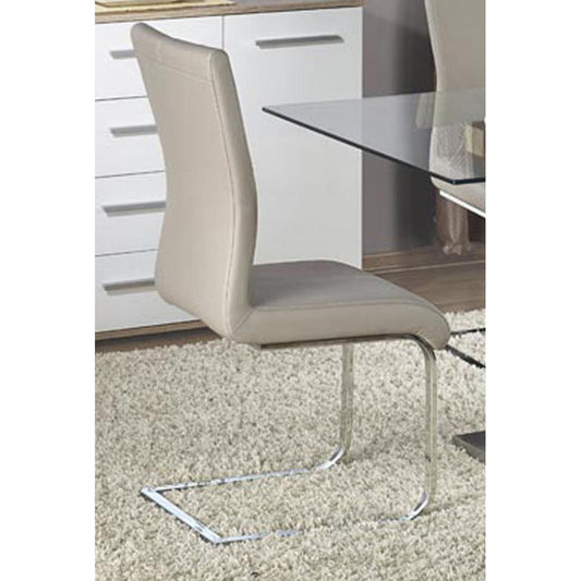 Simone PU Chairs Chrome & Grey (2s) (Set of 2)