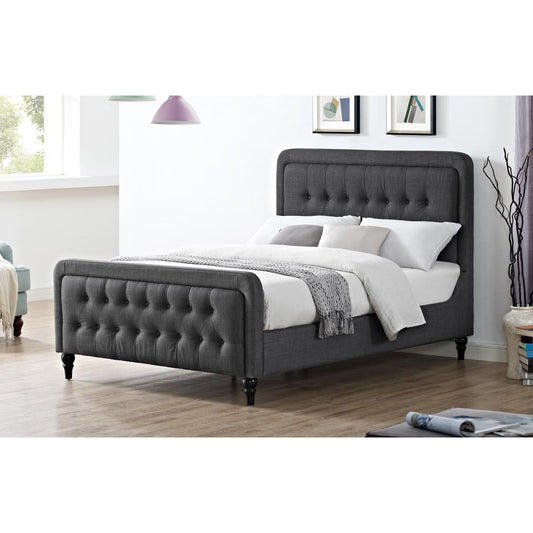 Tahiti Linen Fabric Bed Grey