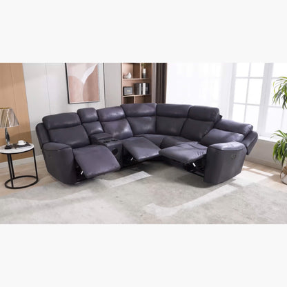 Techno Corner with 3 Power Recliners Grey