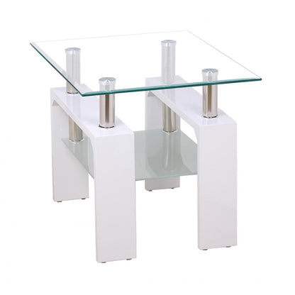 Telford Lamp Table - High Gloss White