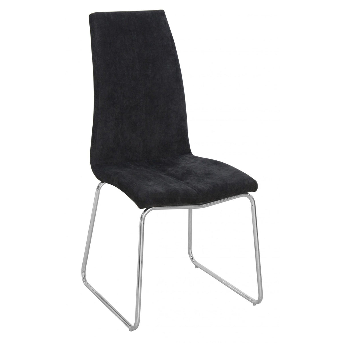 Tilly Fabric Chairs Chrome & Grey (4s) (Set of 4)