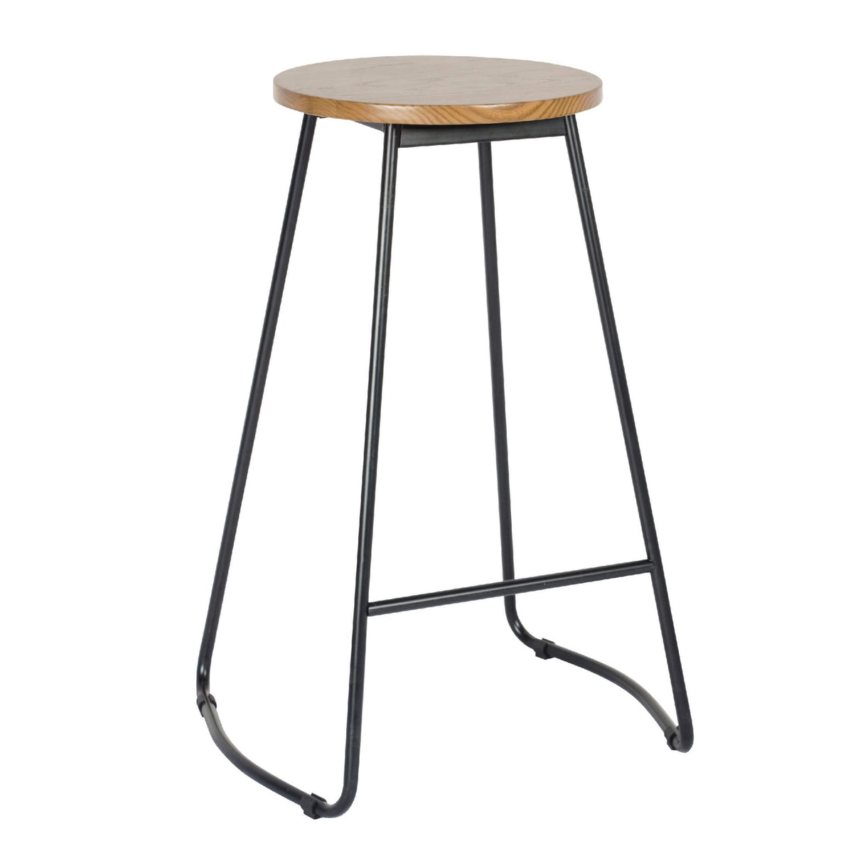 Trent Bar Stool Black and Natural - Black, Natural