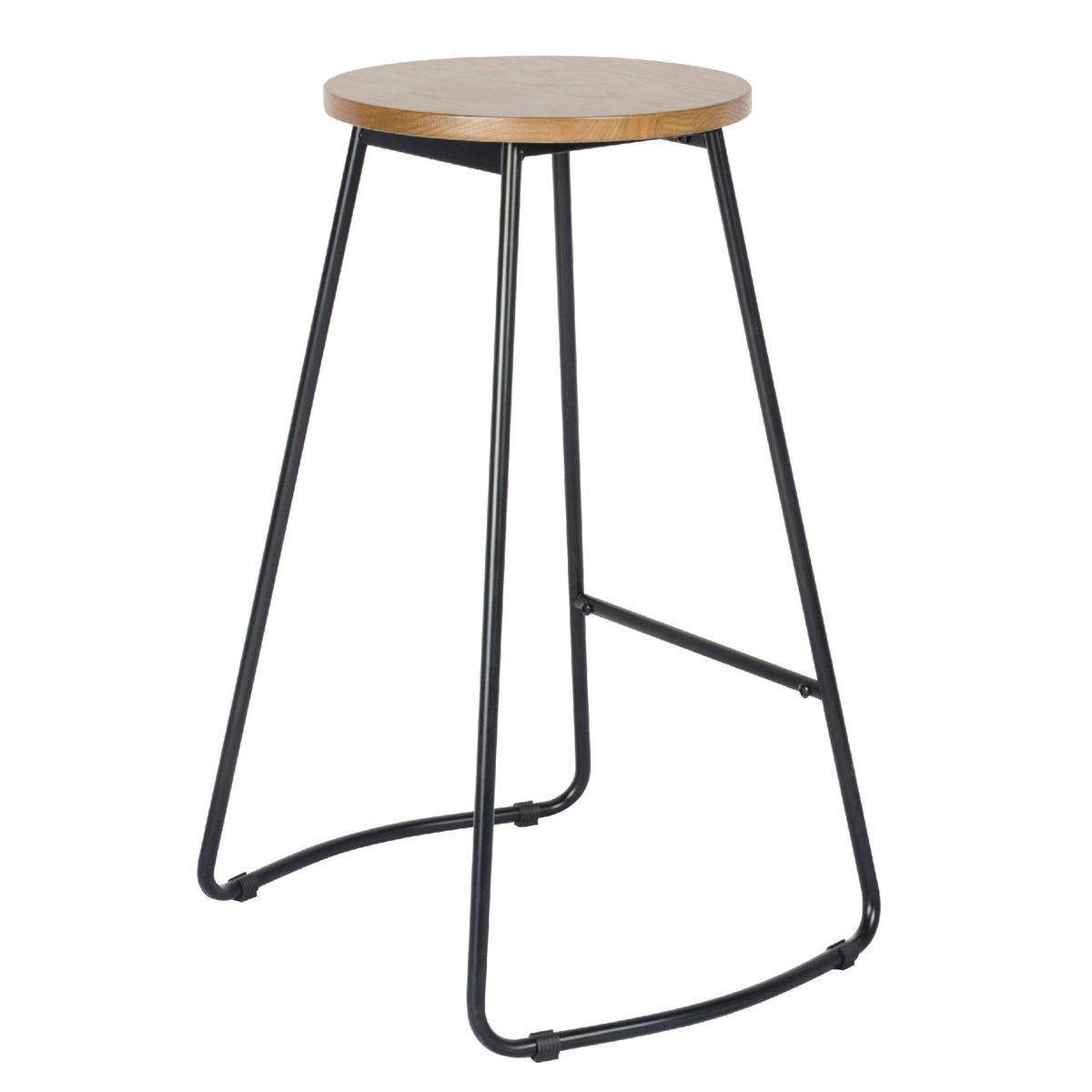 Trent Bar Stool Black and Natural - Black, Natural