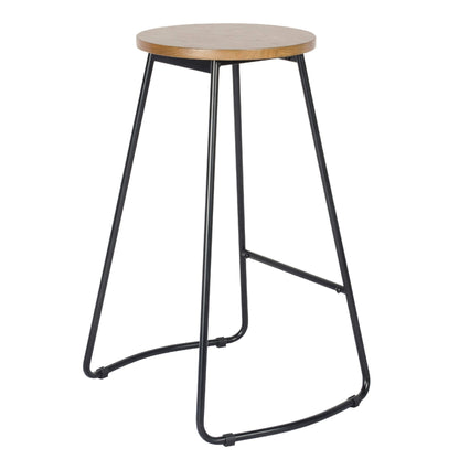 Trent Bar Stool Black and Natural - Black, Natural