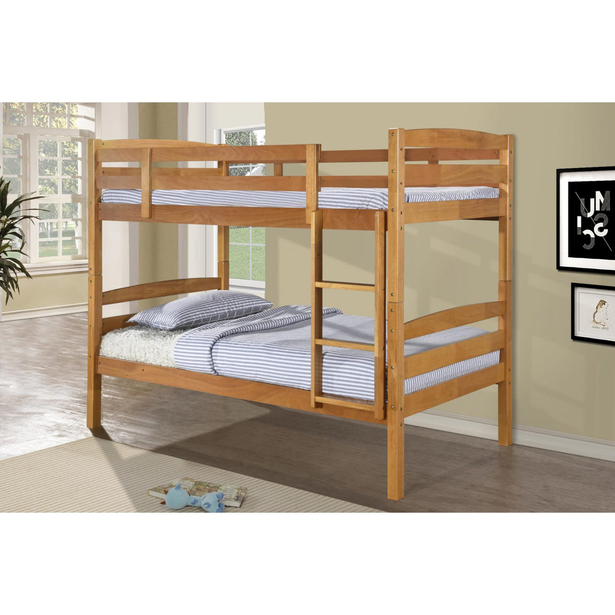 Tripoli Solid Wood Bunk Bed - Antique Pine