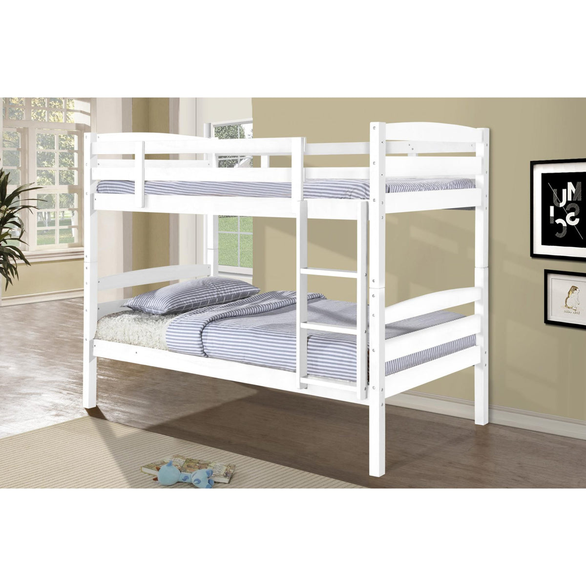 Tripoli Solid Wood Bunk Bed - White