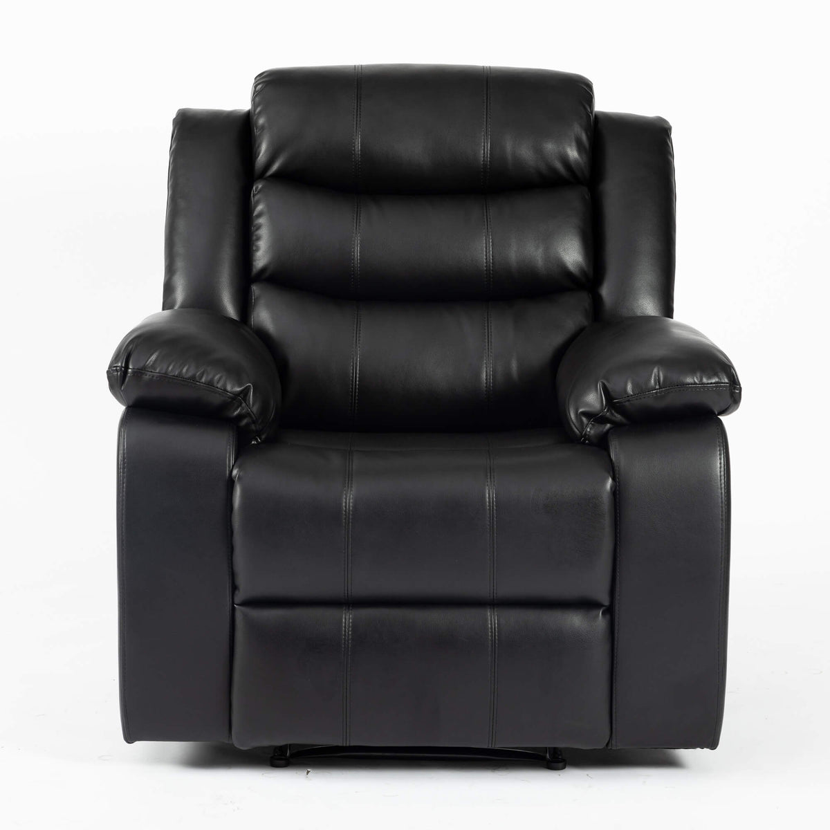 Turin Recliner Leather Aire 1 Seater - Black