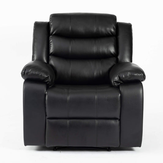 Turin Recliner Leather Aire 1 Seater - Black