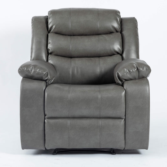 Turin Recliner Leather Aire 1 Seater - Grey