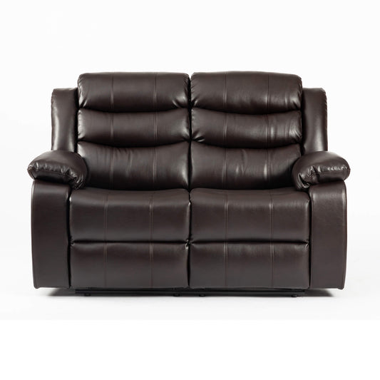 Turin Recliner Leather Aire 2 Seater - Brown