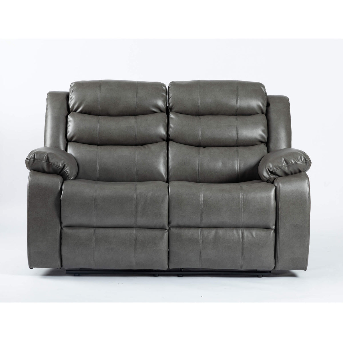 Turin Recliner Leather Aire 2 Seater - Grey