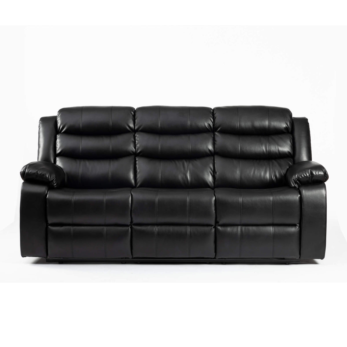 Turin Recliner Leather Aire 3 Seater - Grey