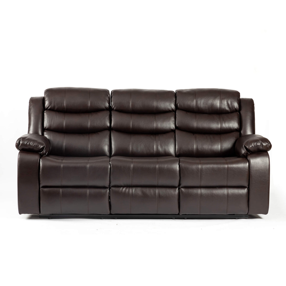 Turin Recliner Leather Aire 3 Seater - Brown
