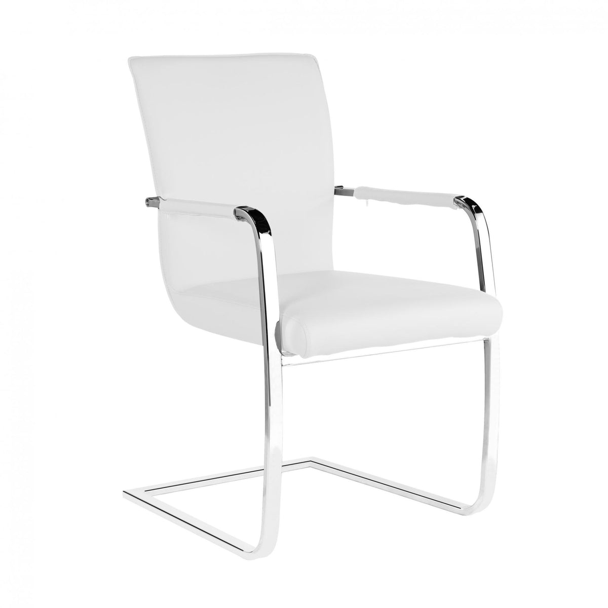 Una PU Arm Chairs Chrome (2s) - Black (Set of 2)