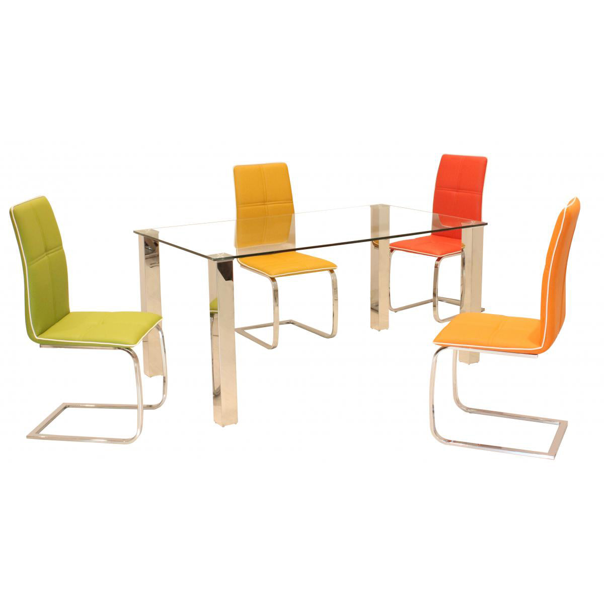 Valita PU Chairs Chrome - Red (Set of 2)