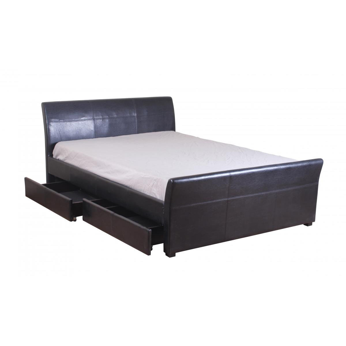 Viva 4 Drawer PVC Bed - Brown