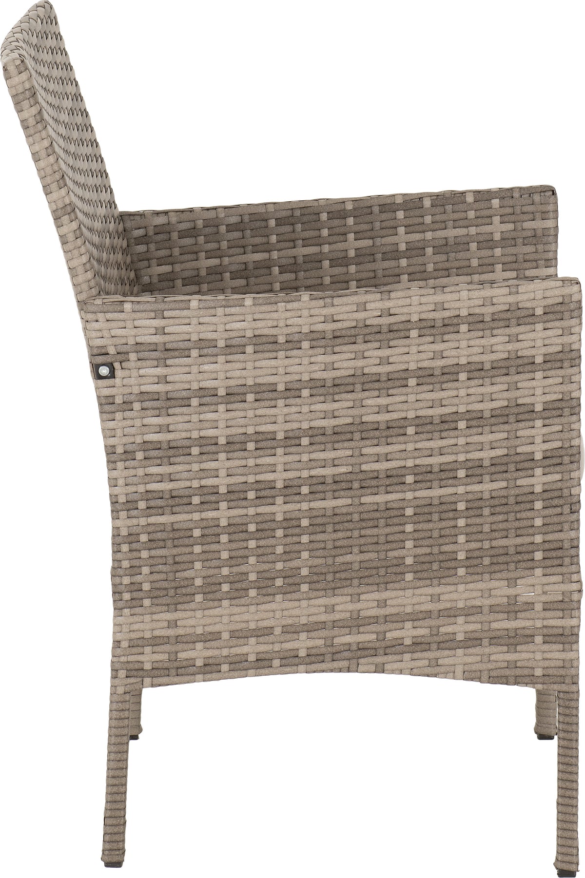 Willow 3 Piece Garden Set - Grey Rattan/Grey Fabric/Black Glass