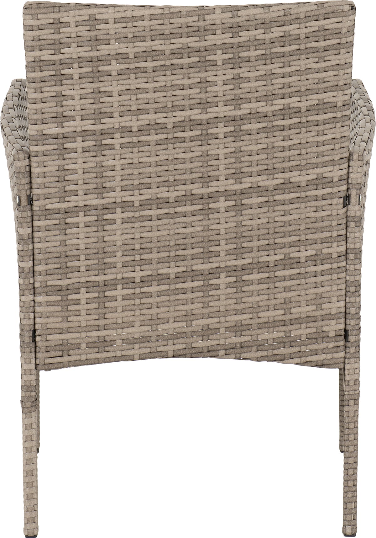 Willow 3 Piece Garden Set - Grey Rattan/Grey Fabric/Black Glass