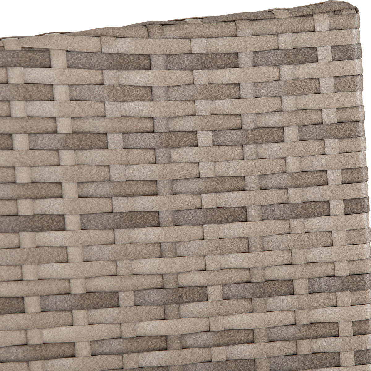 Willow 3 Piece Garden Set - Grey Rattan/Grey Fabric/Black Glass