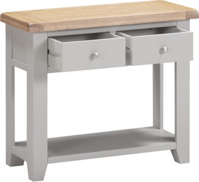 Windsor Pebble Grey 2 Drawer Console Table