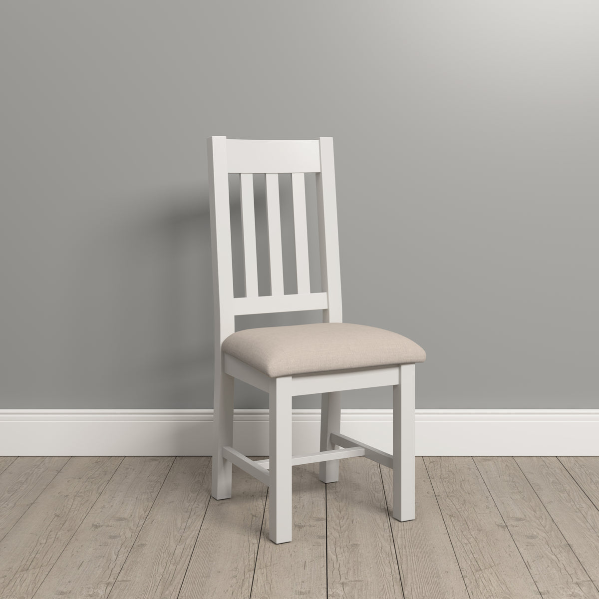 Windsor Slatted Chair (Box of 2) - Ivory/Oat Fabric