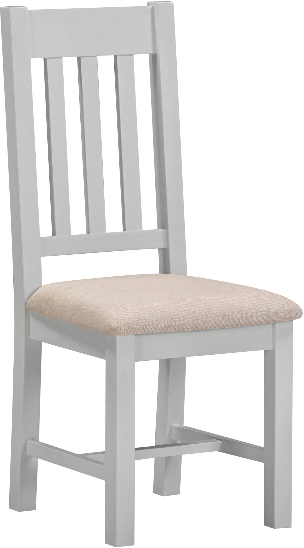 Windsor Slatted Chair (Box of 2) - Pebble Grey/Oat Fabric