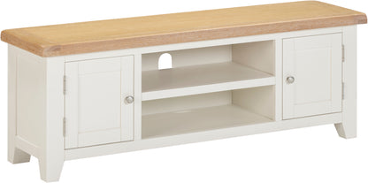 Windsor Straight TV Unit - Ivory/Oak