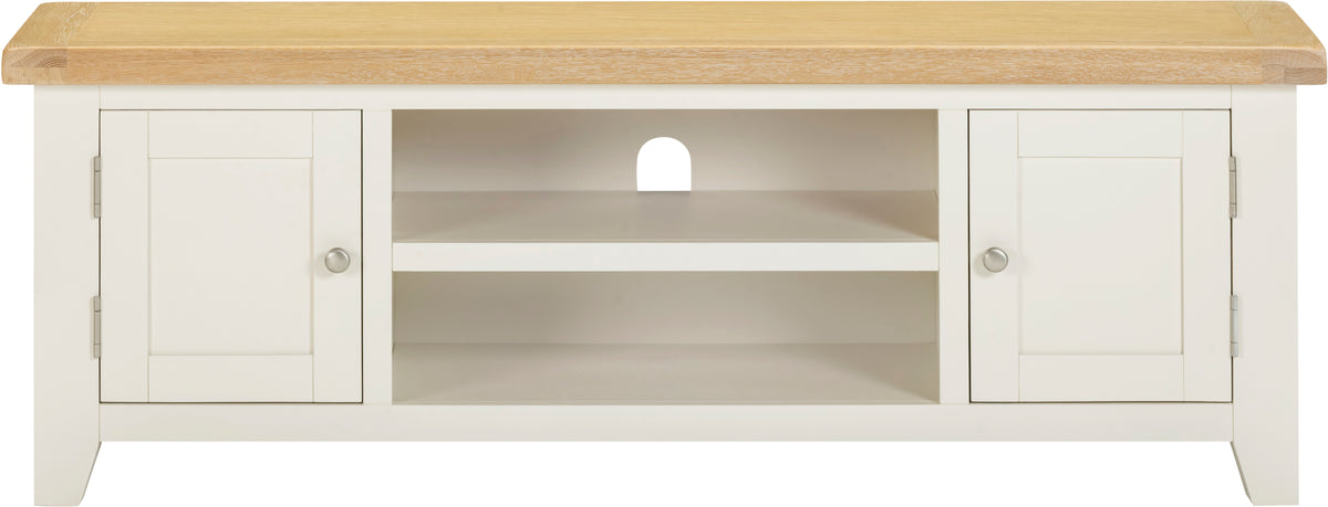 Windsor Straight TV Unit - Ivory/Oak