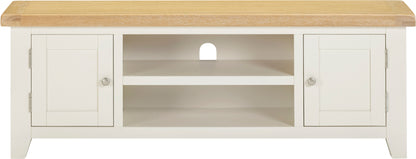 Windsor Straight TV Unit - Ivory/Oak