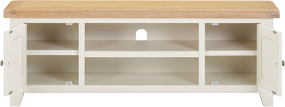 Windsor Straight TV Unit - Ivory/Oak