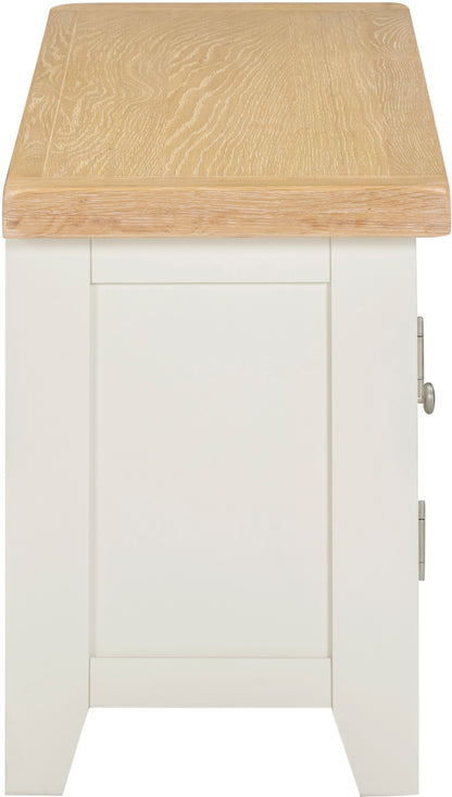 Windsor Straight TV Unit - Ivory/Oak
