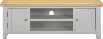 Windsor Straight TV Unit - Pebble Grey/Oak