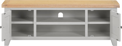 Windsor Straight TV Unit - Pebble Grey/Oak
