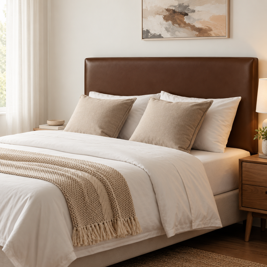 Brown PU Leather Headboard