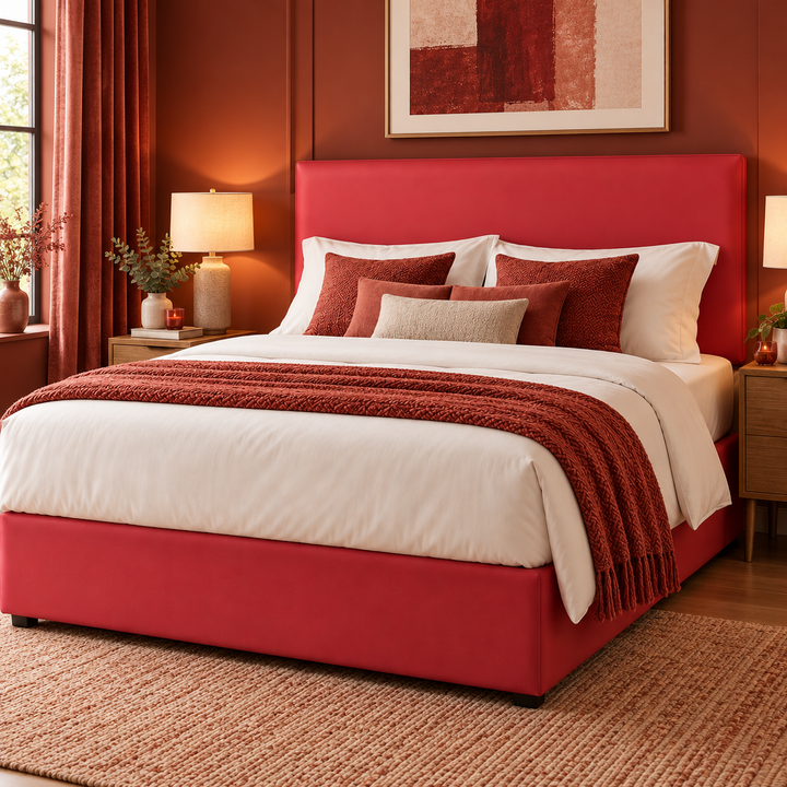 Red PU Leather Headboard