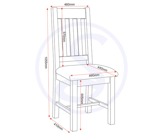 Windsor Slatted Chair (Box of 2) - Natural Oak/Oat Fabric