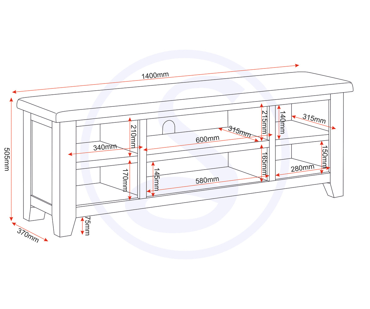 Windsor Straight TV Unit - Natural Oak