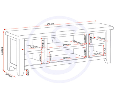 Windsor Straight TV Unit - Natural Oak