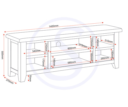 Windsor Straight TV Unit - Pebble Grey/Oak
