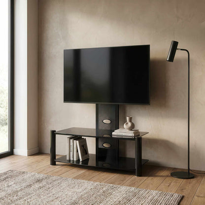 Alpine Flat Screen TV Stand Black (Baron)