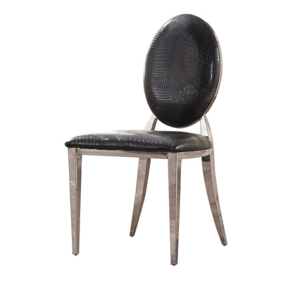 Arriana Dining Chair Stainless Steel & PU Black (Set of 2)