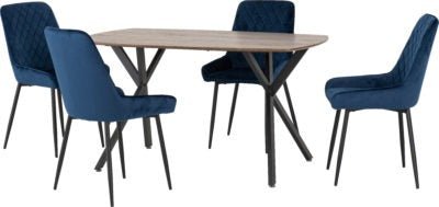 Athens Rectangular Dining Set with Avery Chairs - Furniture Cash and Carry