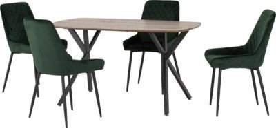 Athens Rectangular Dining Set with Avery Chairs - Furniture Cash and Carry