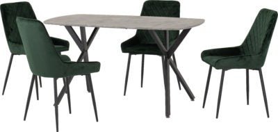 Athens Rectangular Dining Set with Avery Chairs - Furniture Cash and Carry