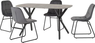 Athens Rectangular Dining Set with Lukas Chairs - Furniture Cash and Carry