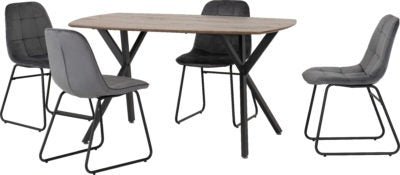 Athens Rectangular Dining Set with Lukas Chairs - Furniture Cash and Carry