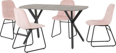 Athens Rectangular Dining Set with Lukas Chairs - Furniture Cash and Carry