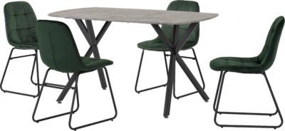 Athens Rectangular Dining Set with Lukas Chairs - Furniture Cash and Carry