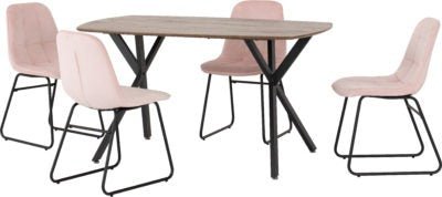 Athens Rectangular Dining Set with Lukas Chairs - Furniture Cash and Carry